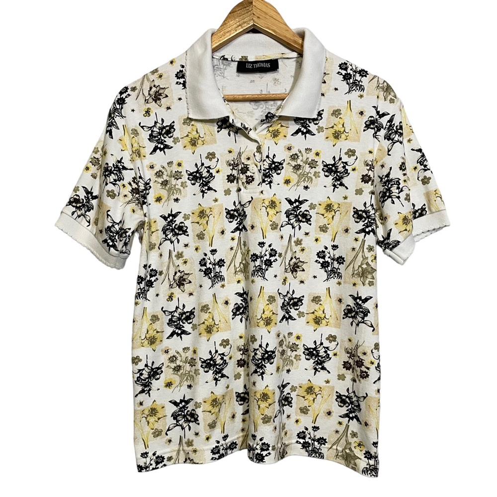 Vintage Liz Thomas Collared Floral Top‎